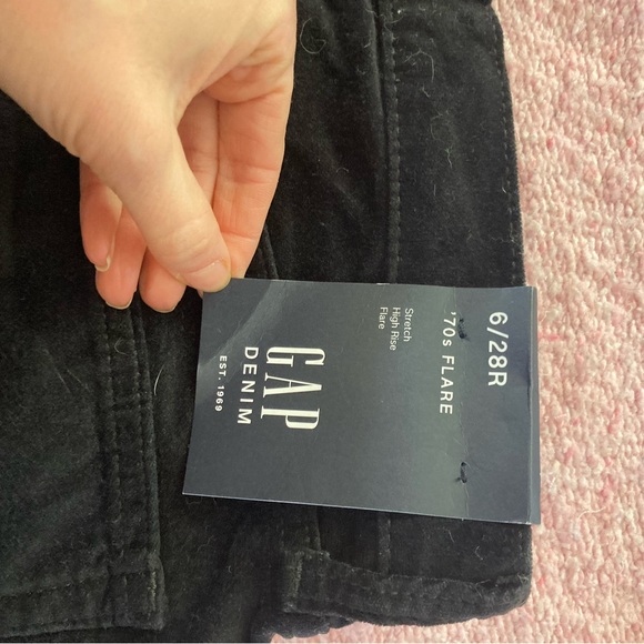 Gap black velvet 70s flare high rise jeans - Picture 4 of 5